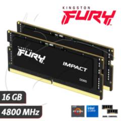 KINGSTON - Kingston Fury Impact Memoria DDR5 4800 MHz 16 GB Para Laptop