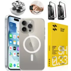 CASE - Case iPhone 15 Pro Max Funda Clear Magsafe Set con Micas Transparente