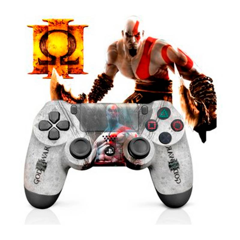 Mando Inalmbrico PS4 Gamepad PLAY 4 Control Joystick GOD OF WAR GRIS  IMPORTADO