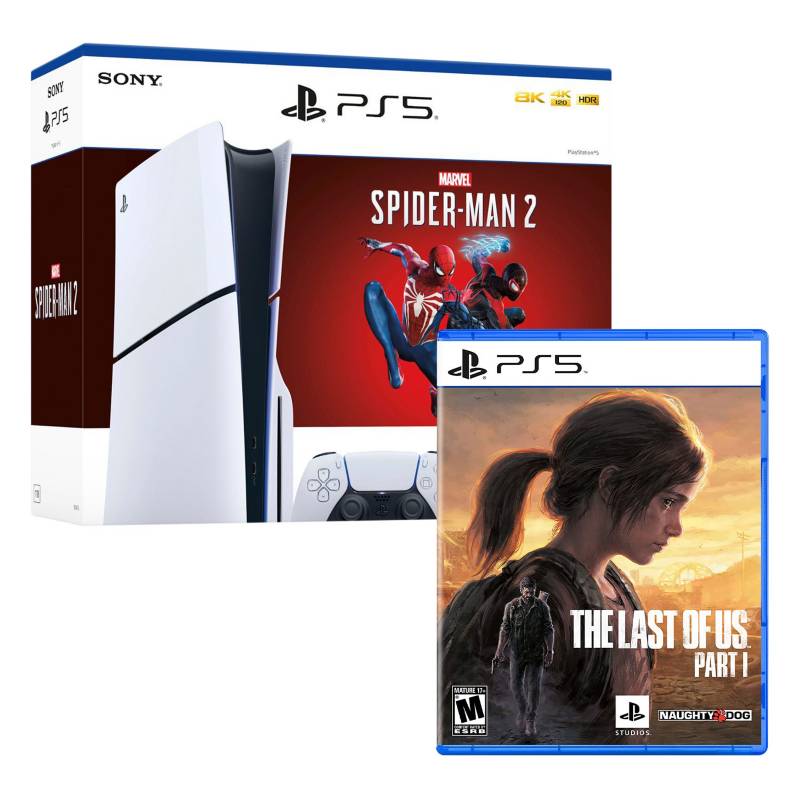SONY - Consola Ps5 Slim Bundle Spiderman 2 + The Last Of Us