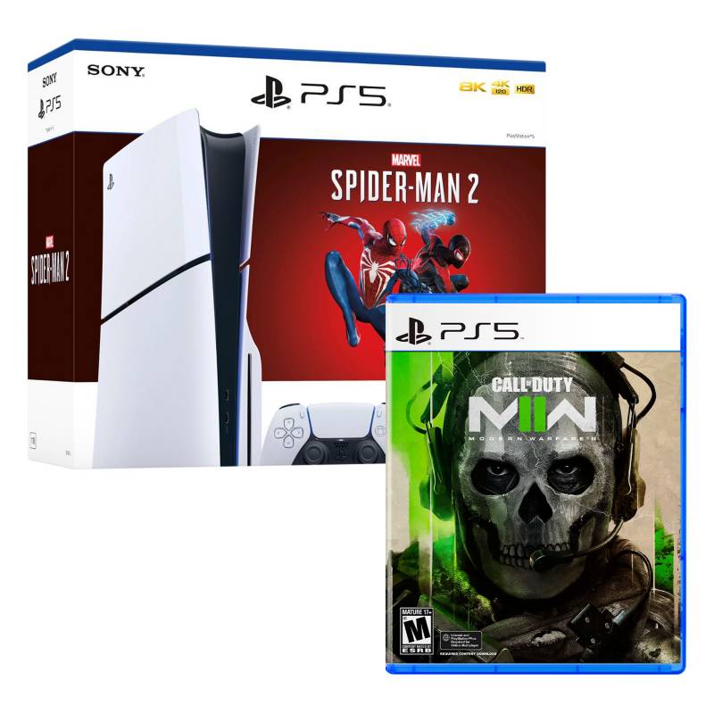 SONY - Consola Ps5 Slim Bundle Spiderman 2 + Call Of Duty Modern Warfare II