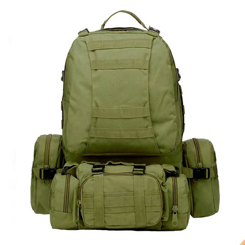 Mochila militar, mochila táctica, paquete de asalto, ciclismo, trabajo,  senderismo, desmontable, multifuncional, al aire libre (color: verde)