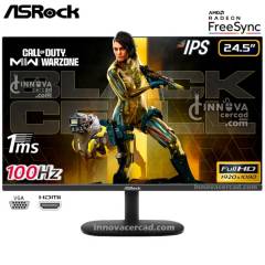 ASROCK - Monitor ASRock 25 Full HD, IPS, 100HZ, 1MS, SRGB 99% AMD FreeSync