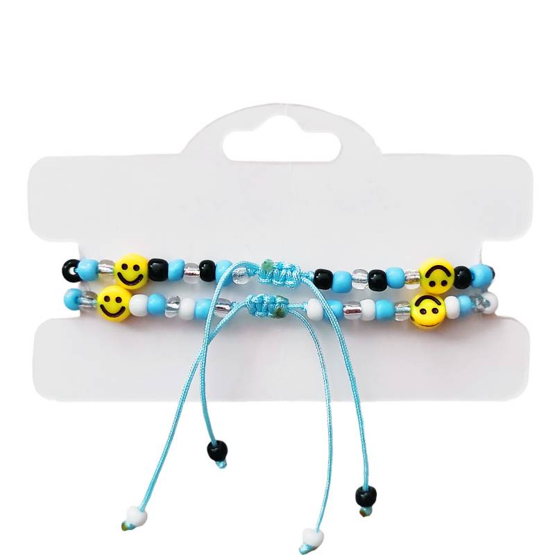 Pulsera de carita feliz e hilo chino Pulsera Ajustable GENERICO