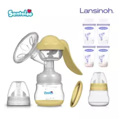 SANTOLEE - Extractor de Leche +  Bolsas Almacenamiento Lansinoh