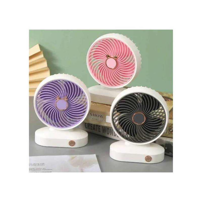 Mini Ventilador de Escritorio 2 Niveles Inalámbrico Blanco y