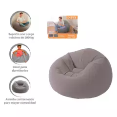 IMPORTADO - Sofa Puff Para Dormitorio Plomo 107x104x69