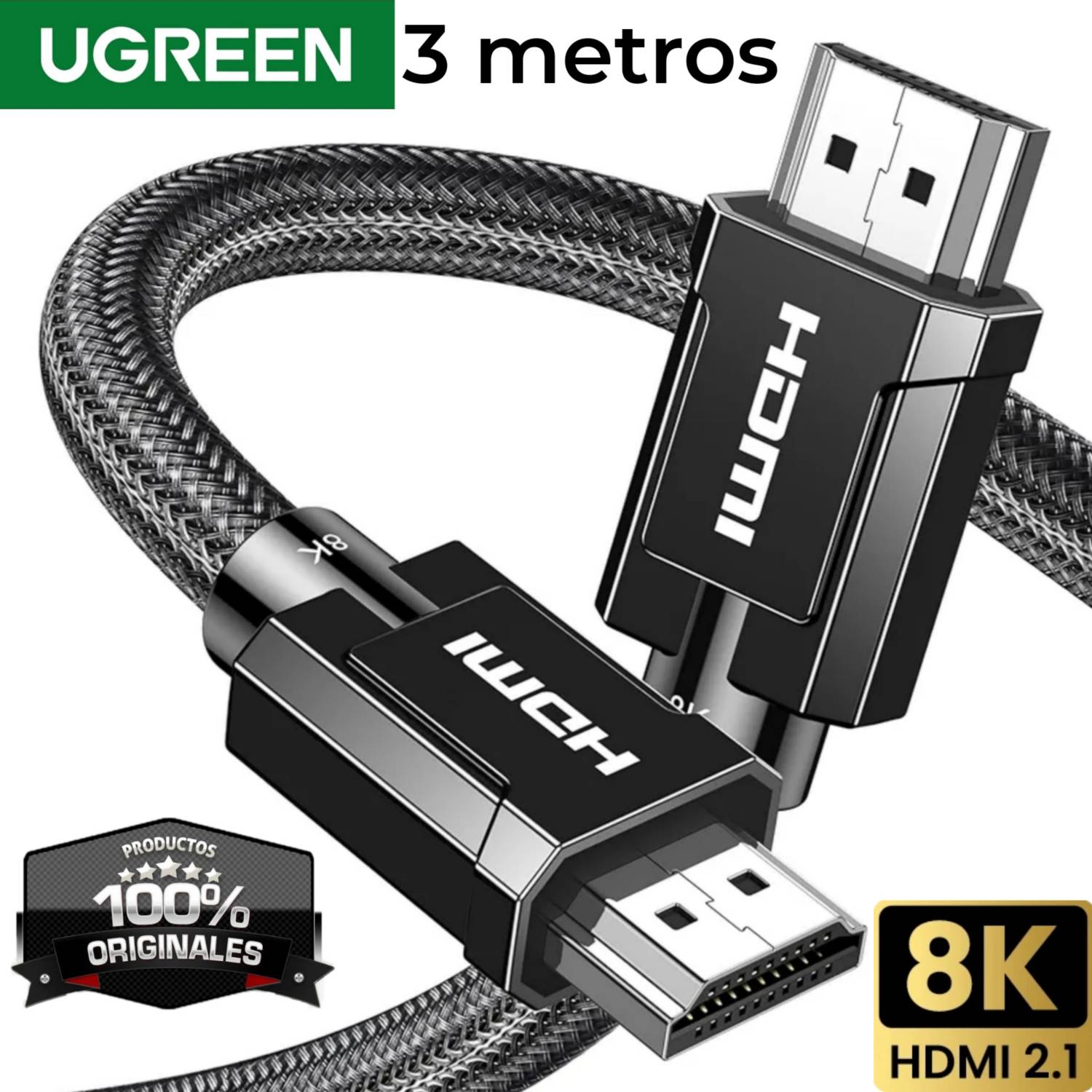 Cable 3m HDMI 2.1 Certificado 8K - 4K