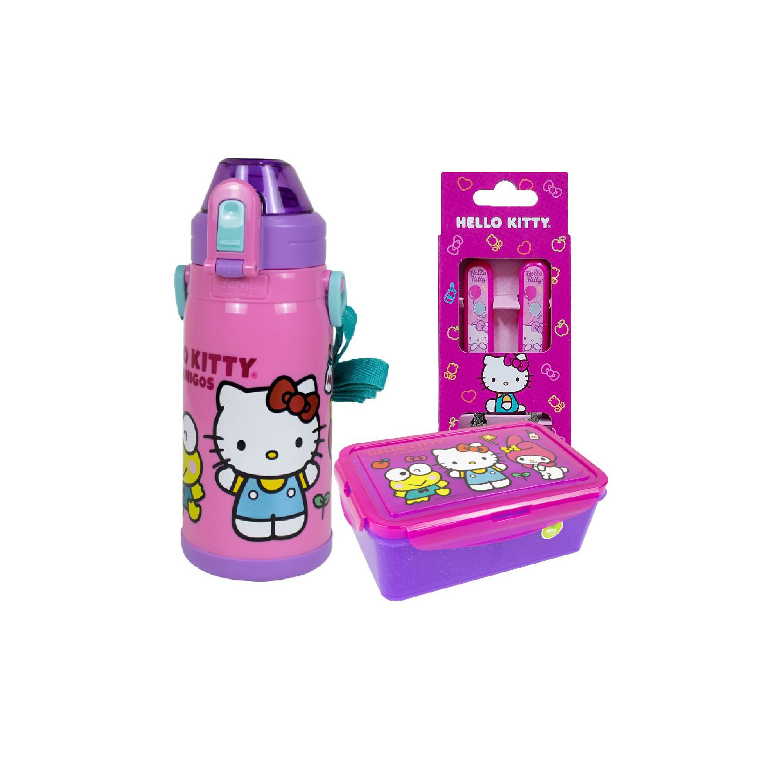 Tupper térmico de acero inoxidable con 2 compartimentos, asa y estampado de  hello kitty / 003058 – Joinet