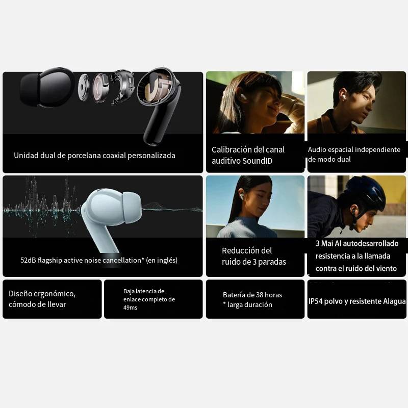 Auriculares - Redmi Buds 3 Pro XIAOMI, Intraurales, Bluetooth, Negro