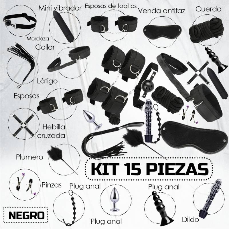 Kit Sado Bdsm Bondage Latigo Esposas No Vibrador Consolador