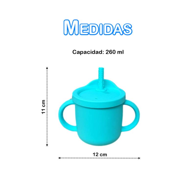 Vaso de silicona para bebé, con tapas y , grado alimenticio