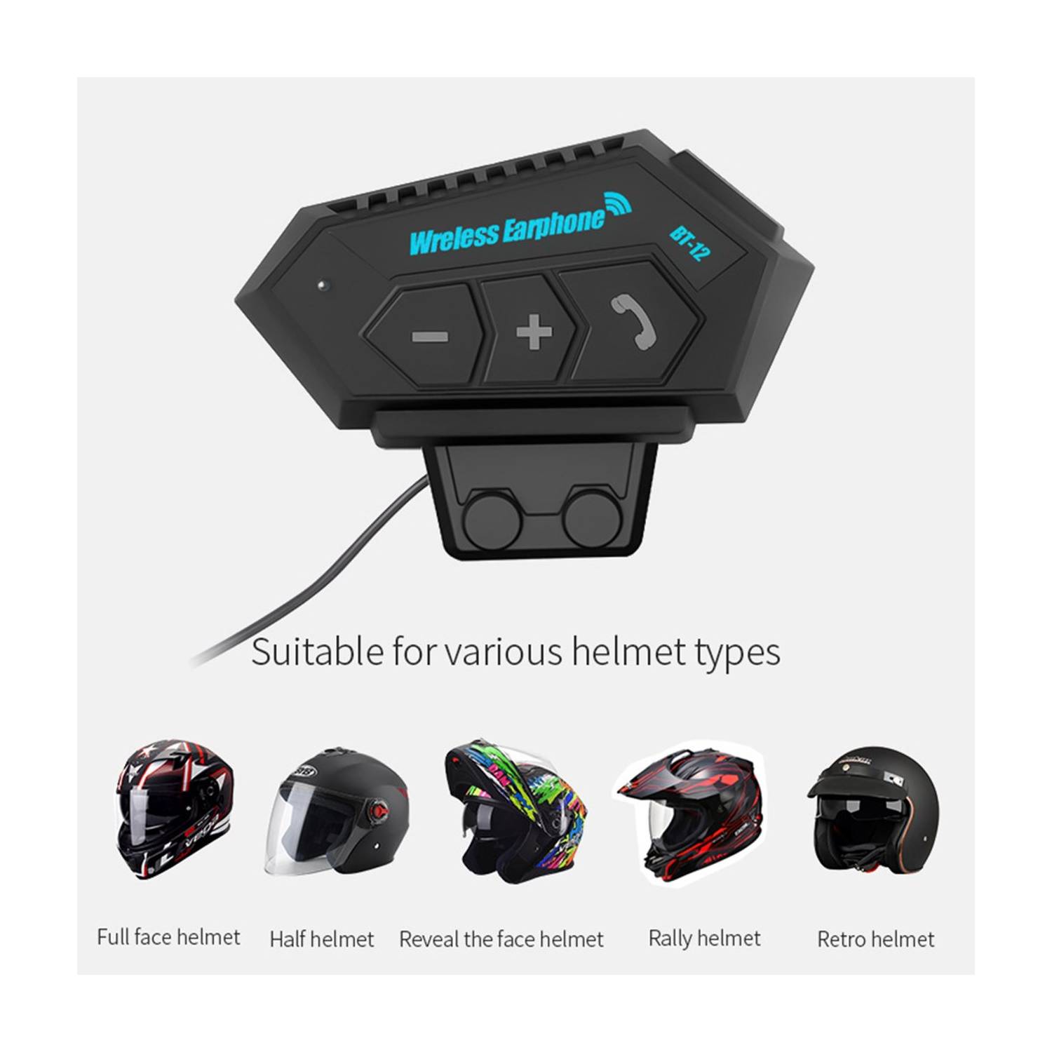 Auriculares Inalámbricos Bluetooth Para Casco Moto GENERICO