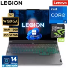 LENOVO - Laptop Lenovo Legion Slim 5 16Irh8 Core I7  16" Wqxga, Ram 16Gb, Ssd 512Gb, Geforce Rtx 4060, Win11