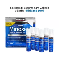 KIRKLAND - 6 Minoxidil Espuma al 5%  - 60 gr - CAJA SELLADA - NUEVA PRESENTACION