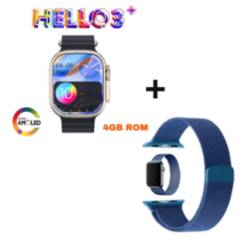 OEM - Smartwatch Hello Watch 3 Plus Ultra 4GB  + Correa Imantada Azul