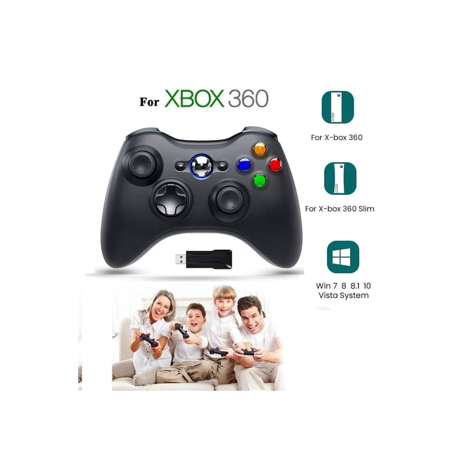 Mando Xbox 360 Inalámbrico para Pc Laptop Adaptador USB GENERICO