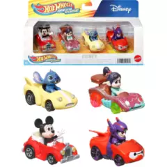 HOT WHEELS - Hot Wheels Disney - Pack 4 autos - Mickey,Vanellope,Stitch