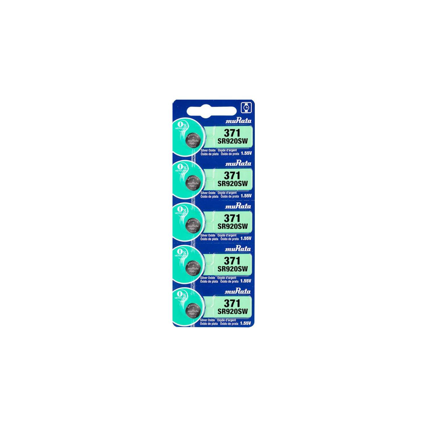 Pilas de botón de litio CR2450 Murata (x5)