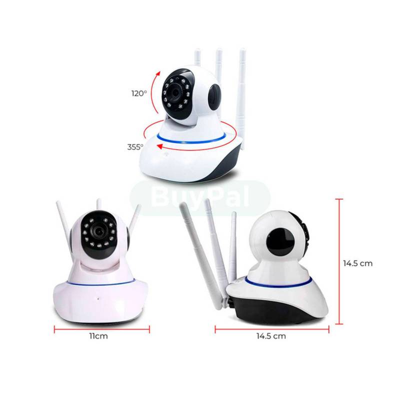 Camara IP Robotica Seguridad 3 Antenas 1080p WIFI Vision Nocturna | Oechsle