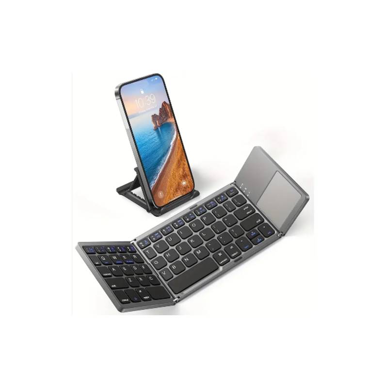 Mini teclado inalambrico bluetooth plegable con touch pad