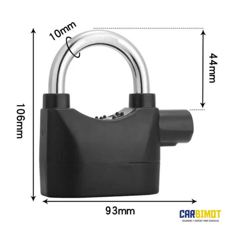 CANDADO ALARMA ANTIRROBO PARA VEHICULOS Y HOGAR GENERICO