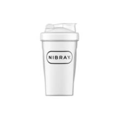 NIBRAY - Shaker Deportivo Blanco con Mezclador de Acero 400 ml Nibray