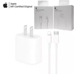 APPLE - Cargador Apple De 20w + cable USB-C Para iPhone 14 13, 11 y 12