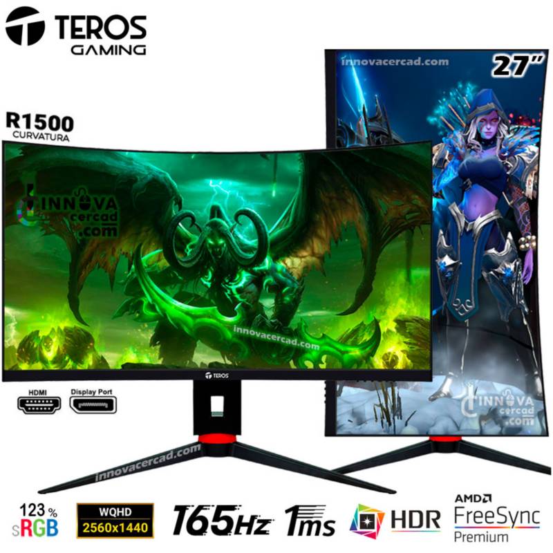 Monitor Teros Curvo 27 Full HD, 165hz, AMD FreeSync, Pivot, HDMI