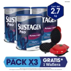 SUSTAGEN - Sustagen Vainilla Lata 900 G X 3 Unidades - 2.7 Kg + Waflera