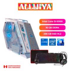 ALLWIYA - PC GAMER INTEL CORE i3-10100, 16GB RAM DDR4, 256 GB SSD M.2, COMBO GAMER