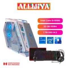 ALLWIYA - PC GAMER INTEL CORE i3-10100, 32GB RAM DDR4, 1 TB SSD M.2, COMBO GAMER