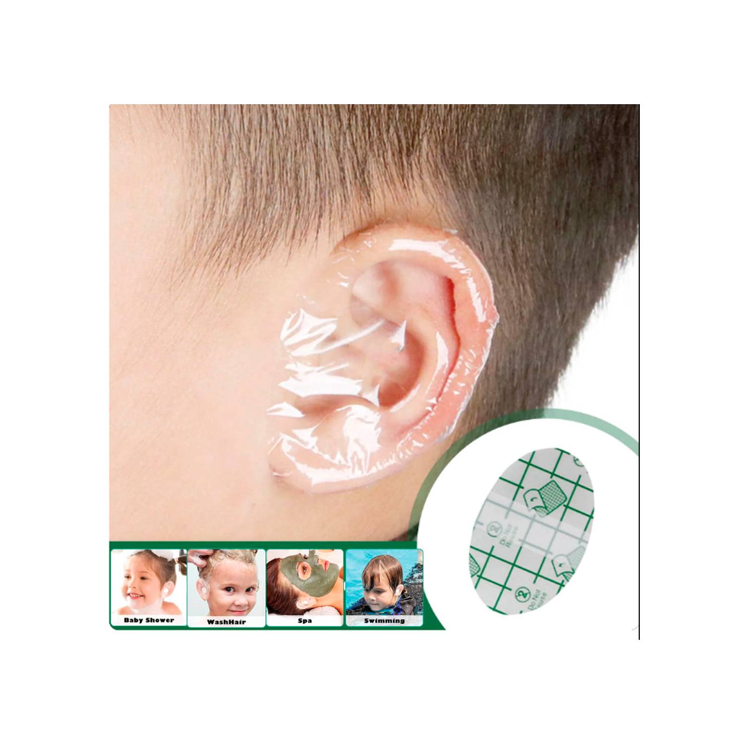 Baby Kids Pegatinas impermeables para las orejas Parches de