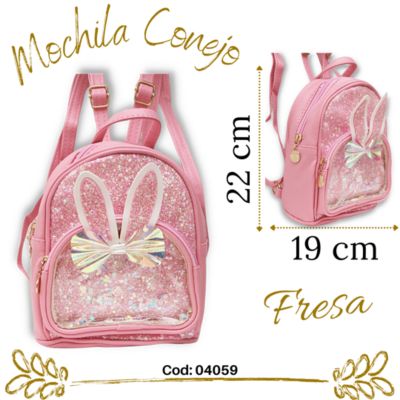 Mochila pequeña para niña con estampado de flores tornasol + moño con  conejo sk-258 / R0X294 – Joinet