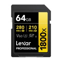 LEXAR - Memoria SD Lexar Professional 64GB - R280mb - W210mb 1800x