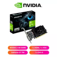 NVIDIA - TARJETA DE VIDEO GIGABYTE NVIDIA GeForce GT 710 2GB, HDMI/DVI/VGA
