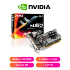 NVIDIA - TARJETA DE VIDEO MSI NVIDIA GeForce 210 1GB, HDMI/DVI/VGA, PCI-E 2.0
