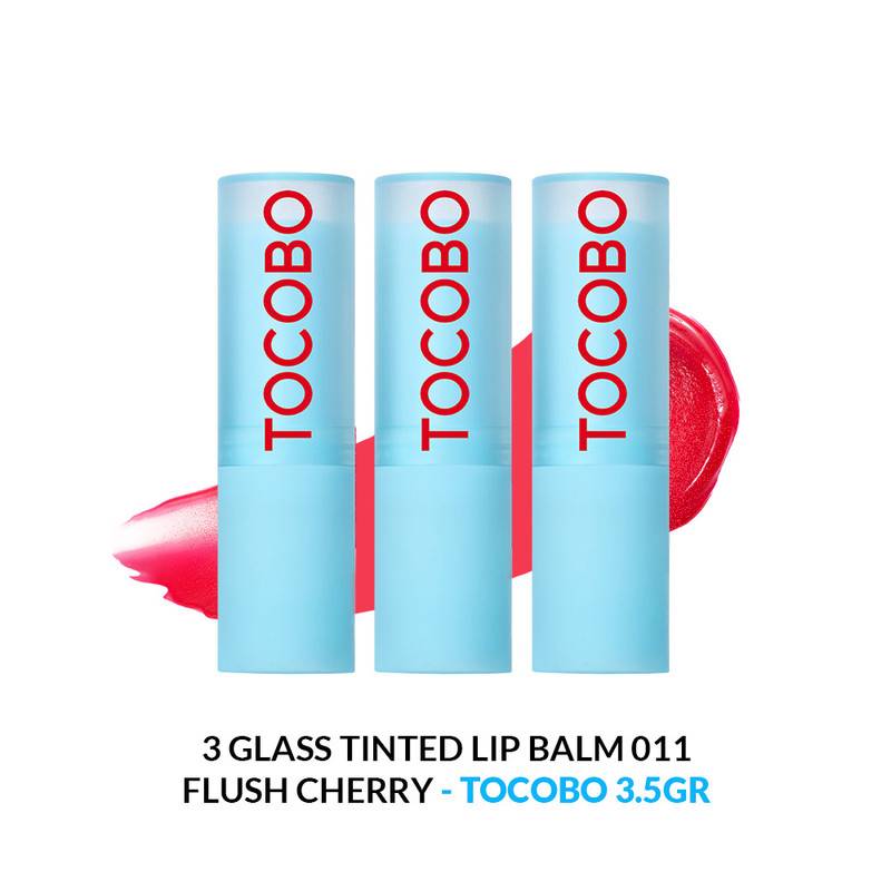 3 Glass Tinted Lip Balm 011 Flush Cherry 35gr Tocobo Tocobo