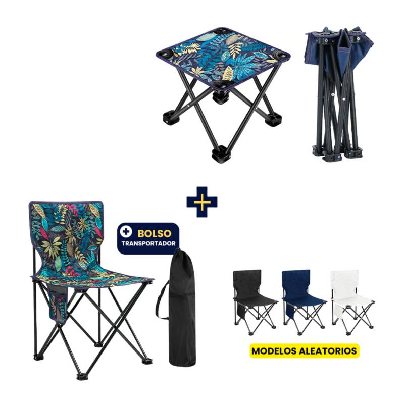 Silla de Playa Camping Terraza Plegable Multicolor - Aleatorio