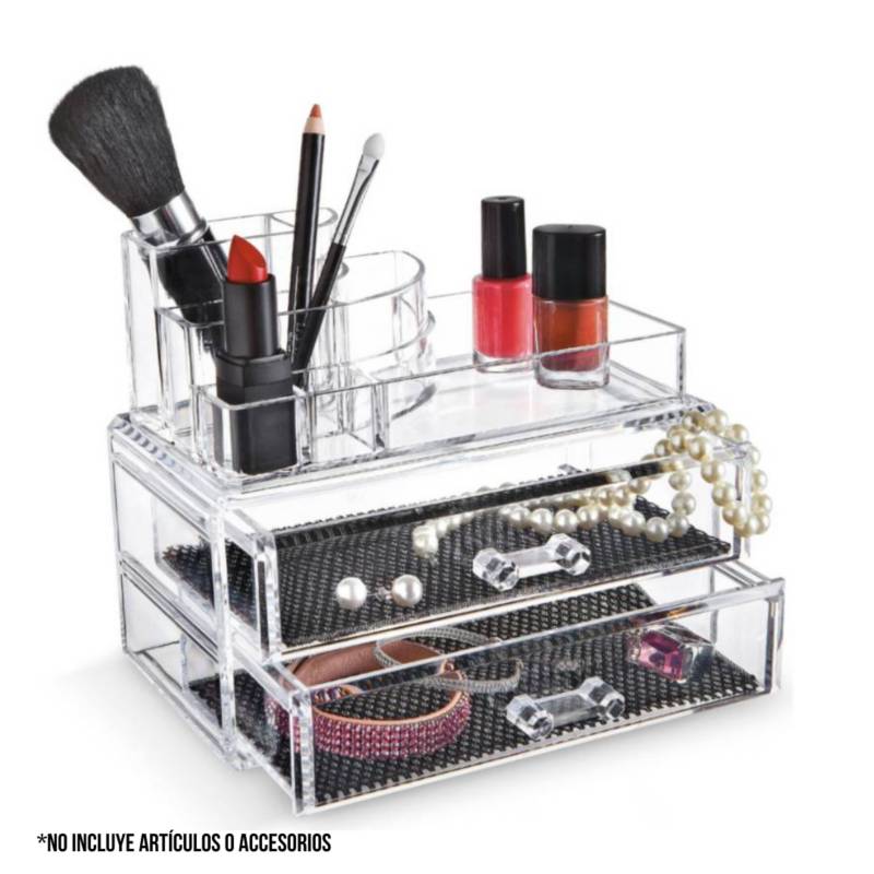 Organizador de Maquillaje Archy Acrilico con Espejo Doble Zoom Porta  Maquillaje Make Up Armable Caja para