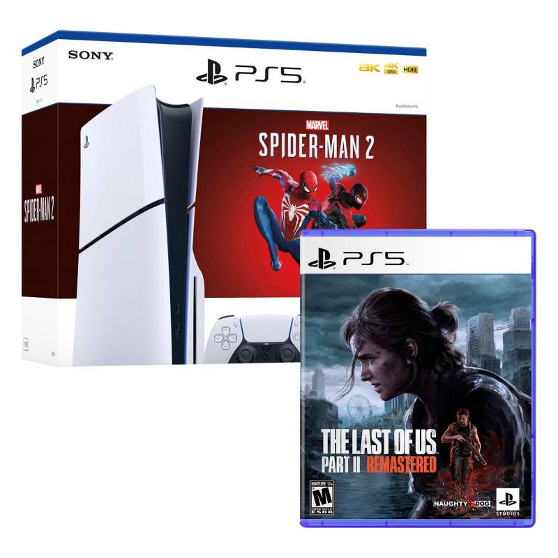 SONY - Consola Ps5 Slim Bundle Spiderman 2 + The Last Of Us II