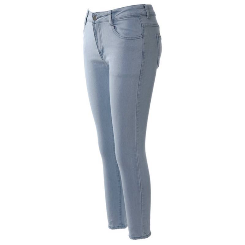 Jeans ajustados de cintura alta para mujer- gris. GENERICO
