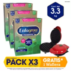 ENFAGROW - Enfagrow® Preescolar1,1Kg X 3 Unidades- 3,3 Kg + Waflera