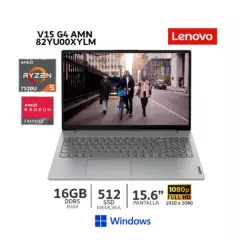 LENOVO - Laptop Lenovo V15 G4 AMN, AMD Ryzen 5 7520U/ 16GB Ram/ 512 SSD/ 15.6” FHD TN / Wind / 82YU00XYLM