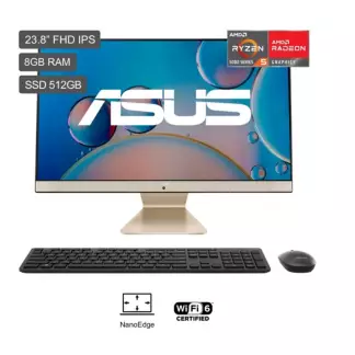 ASUS - PC All In One Asus M3400WY 23.8" AMD Ryzen 5 5625U 512GB SSD 8GB RAM Windows 11 Teclado + Mouse