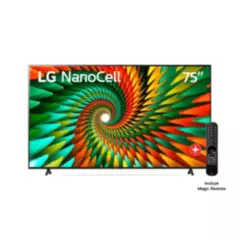 LG - Televisor NanoCell 75 UHD 4K ThinQ AI 75NANO77SRA -Negro