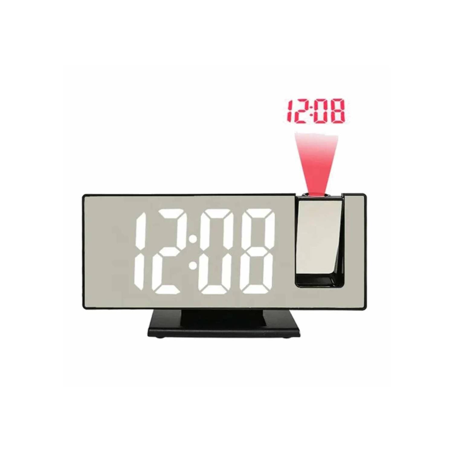 Reloj Digital Despertador Proyector Led Holograma Alarma Color Negro