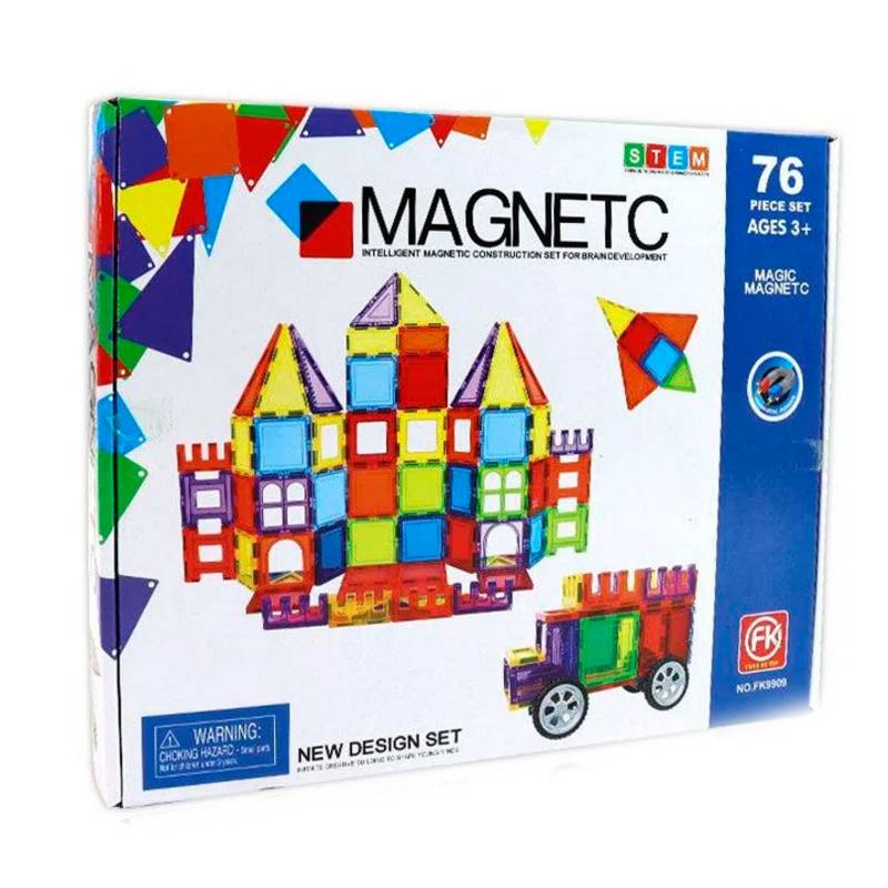 Juego Bloque De Construcción Magnéticos 76 Pcs Generico