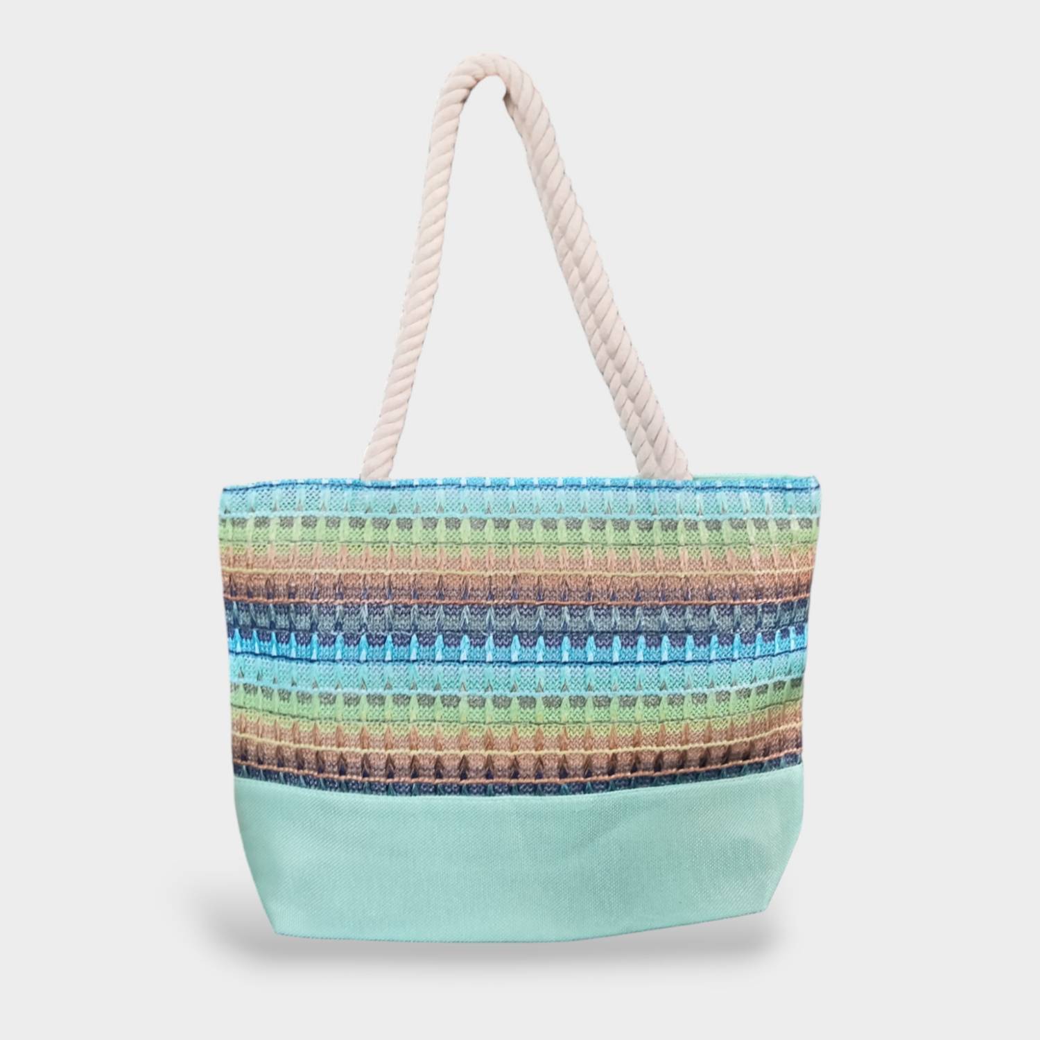 Bolsa de playa tela mallorquina Turquesa 8976088