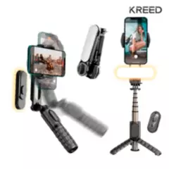 KREED - Estabilizador Gimbal para Celular tripode selfie stick Luz led Q09